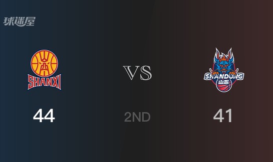 半场比分，山西44-41领先山东，刘传兴13分